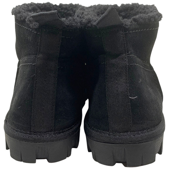 NEW Lucky Brand Dweller Black Suede Faux Shearling Ankle Booties Boots Sz 9 NWOB - Picture 7 of 9